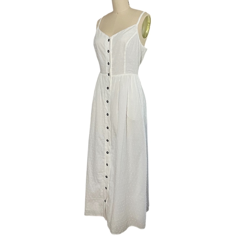 ModCloth_White Button-Front Spaghetti Strap Mixi Dress_12 - Picture 4 of 8